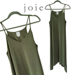 Joie, Strappy Cami Asymmetrical Midi Swing Dress, Olive, Green, Army Green